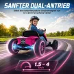  Elektro Go-Kart für Kinder 12V Gokart mit 2 Motoren, 4-fach verstellbarem Sitz Sanftanlauf EVA-Räder LED-Scheinwerfer