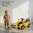 Sitzbagger Aufsitzbagger mit Schaufel Lenkrad Kinderbagger mit anhebbarer Frontwalze, Hupe, Stauraum unter dem Sitz