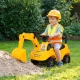 Sitzbagger Kinder Aufsitzbagger mit Schaufel Lenkrad Kinderbagger mit Hupe, Stauraum unter dem Sitz für 1-3 Jahre