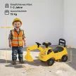 Sitzbagger Kinder Aufsitzbagger mit Schaufel Lenkrad Kinderbagger mit Hupe, Stauraum unter dem Sitz für 1-3 Jahre