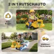Sitzbagger Kinder Aufsitzbagger mit Schaufel Lenkrad Kinderbagger mit Hupe, Stauraum unter dem Sitz für 1-3 Jahre