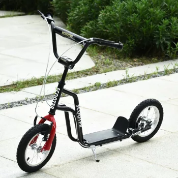   Gyerek roller állítható kormányokkal, roller, városi roller, gyerek roller, roller pneumatikus gumikkal, 12 hüvelyk, 5 éves kortól, fekete, 120 x 58 x 75-80 cm