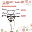 Gyerek roller, roller, városi roller, roller pneumatikus gumikkal és kézifékkel, vízálló, összecsukható, 5 éves kortól alkalmas, 16 hüvelyk, fehér, 139 x 58 x 90-96 cm