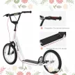 Gyerek roller, roller, városi roller, roller pneumatikus gumikkal és kézifékkel, vízálló, összecsukható, 5 éves kortól alkalmas, 16 hüvelyk, fehér, 139 x 58 x 90-96 cm