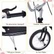 Gyerek roller pneumatikus gumiabroncsokkal, roller, városi roller gyerekeknek, kickboard, 16 hüvelykes, 5 éves kortól, állítható magasságú, fekete, 143 x 58 x 92-100 cm