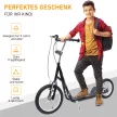 Gyerek roller 16/12 hüvelykes fékes robogó, városi roller, kickboard, 5 éves kortól használható gyermek roller, fekete, 135 x 58 x 92-100 cm