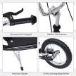 Gyerek roller 16/12 hüvelykes fékes robogó, városi roller, kickboard, 5 éves kortól használható gyermek roller, fekete, 135 x 58 x 92-100 cm