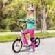 Gyerek roller légtömlős gumikkal és kézifékkel, 16 hüvelykes, magasságban állítható roller 5 éves kortól fiúknak és lányoknak, rózsaszín városi roller kickboardhoz