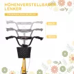  Kinder-Tretroller, höhenverstellbar, rutschfest, Stahlrahmen, abnehmbarer Korb, Bremsen, Gummireifen