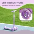 Gyerek roller, LED kerekek, sima futás, állítható magasság, műanyag, acél, lila