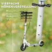 Gyerek roller, dupla fék, fém váz, lábtartó, összecsukható, 3-8 éves, fehér