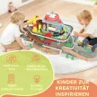 Fa vonatkészlet, 79 darabos, 4 szint, lift, daru, bővíthető, színes