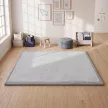  Krabbelmatte 3 cm dicke Spielmatte Baby mit weicher Flanell 150 x 180 cm rutschfest wasserabweisend Hellgrau