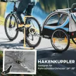  Kinderanhänger, Kinderwagen, 5-Punkt-Sicherheitsgurt, Universalkupplung, Stahl, Blau, 142 x 75 x 101 cm