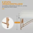 Mobil masszázsasztal, 2 zónás, összecsukható, magasságban állítható, 60 cm széles, hordtáskával, fa lábakkal, krémfehér