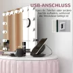 LED-es kozmetikai tükör, 3 fényerő mód, fényerő-szabályozható, érintésvezérlés, USB, 58x48cm, fehér