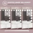 LED-es kozmetikai tükör, 3 fényerő mód, fényerő-szabályozható, érintésvezérlés, USB, 58x48cm, fehér