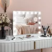 LED-es kozmetikai tükör, 3 fényerő mód, fényerő-szabályozható, érintésvezérlés, USB, 58x48cm, fehér