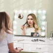  LED-Kosmetikspiegel, 3 Lichtmodi, dimmbar, Touchsteuerung, USB, 62,5 x 49,5cm, Weiß