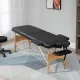 Masszázsasztal, összecsukható masszázskanapé, magasságban állítható masszázspad spa-ba, szalonba, műbőr, fa, fekete