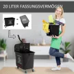 20 literes felmosóvödör facsaróval és nyéllel, kerekes felmosóvödör, műanyag, fekete
