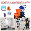  Reinigungseimer, Wischmoppeimer, rollbar, 26 Liter, Kunststoff, Metall, Orange