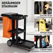 Takarítókocsi 3 tárolórekesszel, felmosókocsi szemeteszsákkal és fedéllel, kerekekkel kereskedelmi használatra