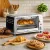 Mini sütő 10 L 750W 100-230℃ 60 perces időzítővel, sütőlappal, grillráccsal és kivehető alsó tálcával, pizzakemence ezüst színű