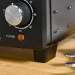 Mini sütő, 21 literes kenyérpirító sütő 1 sütőráccsal és 1 sütőtálcával, 3 sütési mód, 100 °C-230 °C, rozsdamentes acél, üveg, fekete