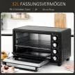 Mini sütő/kenyérpirító, 1 sütőlap, 1 grillrács, időzítő funkció, fekete