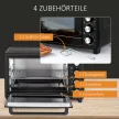 Mini sütő/kenyérpirító, 1 sütőlap, 1 grillrács, időzítő funkció, fekete
