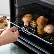 Mini sütő/kenyérpirító, 1 sütőlap, 1 grillrács, időzítő funkció, fekete