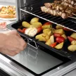 Mini sütő 32L 100°C-230°C 1600W Mini sütő sütőtálcával, morzsatálcával, grillráccsal és 3 sütési móddal Pizza sütő időzítővel Sütőtálca fogantyú Rozsdamentes acél Ezüst