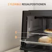 Mini sütő, 9 literes űrtartalommal, állítható hőmérséklettel és sütési idővel, grillráccsal és sütőtálcával, fekete