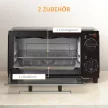 Mini sütő, 9 literes űrtartalommal, állítható hőmérséklettel és sütési idővel, grillráccsal és sütőtálcával, fekete