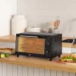Mini sütő, 9 literes űrtartalommal, állítható hőmérséklettel és sütési idővel, grillráccsal és sütőtálcával, fekete