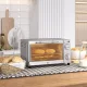 Mini sütő, 9 literes mini sütő sütőtálcával, grillráccsal, állítható hőmérséklettel és sütési idővel, rozsdamentes acél, ezüst