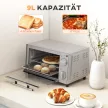 Mini sütő, 9 literes mini sütő sütőtálcával, grillráccsal, állítható hőmérséklettel és sütési idővel, rozsdamentes acél, ezüst