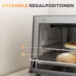 Mini sütő, 9 literes mini sütő sütőtálcával, grillráccsal, állítható hőmérséklettel és sütési idővel, rozsdamentes acél, ezüst