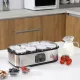 Görög joghurtkészítő fedéllel, 8 BPA-mentes üveg belső tartállyal (egyenként 180 ml), LCD kijelzővel és időzítővel, akár 1,4 liter joghurthoz, 25 W, ezüst
