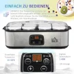 Görög joghurtkészítő fedéllel, 8 BPA-mentes üveg belső tartállyal (egyenként 180 ml), LCD kijelzővel és időzítővel, akár 1,4 liter joghurthoz, 25 W, ezüst
