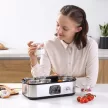 Görög joghurtkészítő fedéllel, 8 BPA-mentes üveg belső tartállyal (egyenként 180 ml), LCD kijelzővel és időzítővel, akár 1,4 liter joghurthoz, 25 W, ezüst