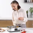 Görög joghurtkészítő fedéllel, 8 BPA-mentes üveg belső tartállyal (egyenként 180 ml), LCD kijelzővel és időzítővel, akár 1,4 liter joghurthoz, 25 W, ezüst