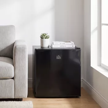   Mini fagyasztó 35 L, elektromos, szabadon álló, 45 W, mini fagyasztó/mini hűtőszekrény, 41dB, -14 és -24℃ között, 5 fokozatú hőmérséklet-szabályozás, 47 x 44,2 x 48,8 cm, fekete