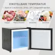 Mini fagyasztó 35 L, elektromos, szabadon álló, 45 W, mini fagyasztó/mini hűtőszekrény, 41dB, -14 és -24℃ között, 5 fokozatú hőmérséklet-szabályozás, 47 x 44,2 x 48,8 cm, fekete