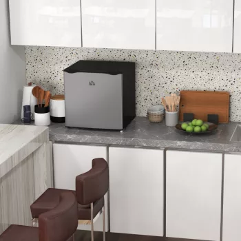   Mini fagyasztó, 35 l-es mini hűtőszekrény, -14 és -24 ℃ között, 5 fokozatú hőmérséklet-szabályozás, 47 x 44,2 x 48,8 cm, ezüst