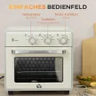 5 az 1-ben mini sütő, 20 literes űrtartalom, 1400 W, 1 sütőrács, 1 sütőlap, 60 perces időzítő