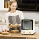  Mini Ofen 15L Fassungsvermögen, höhenverstellbares Backblech und Gitterrost, 1000W, Cremeweiß