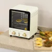  Mini Ofen 15L Fassungsvermögen, höhenverstellbares Backblech und Gitterrost, 1000W, Cremeweiß