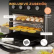 Mini sütő, légkeveréses fritőz, 90-230°C, 7 program, tartozékok, fekete